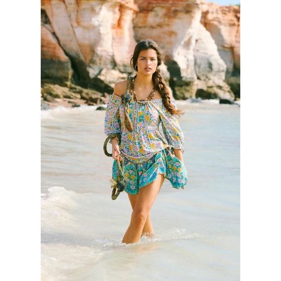 ARNHEM 'Stella' Multicolored Floral Off The Shoulder Play Dress Size 8 RRP $179 - Picture 4 of 16